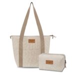 Zestaw <b> Torba do wózka M  + Kosmetyczka M 23×18 cm </b> <em> Velvet Ciepły beż </em>